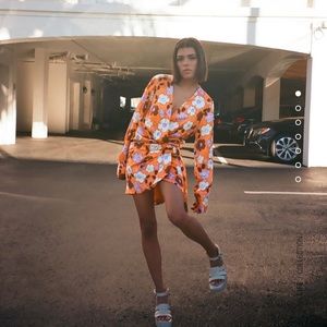 Zara printed wrap dress